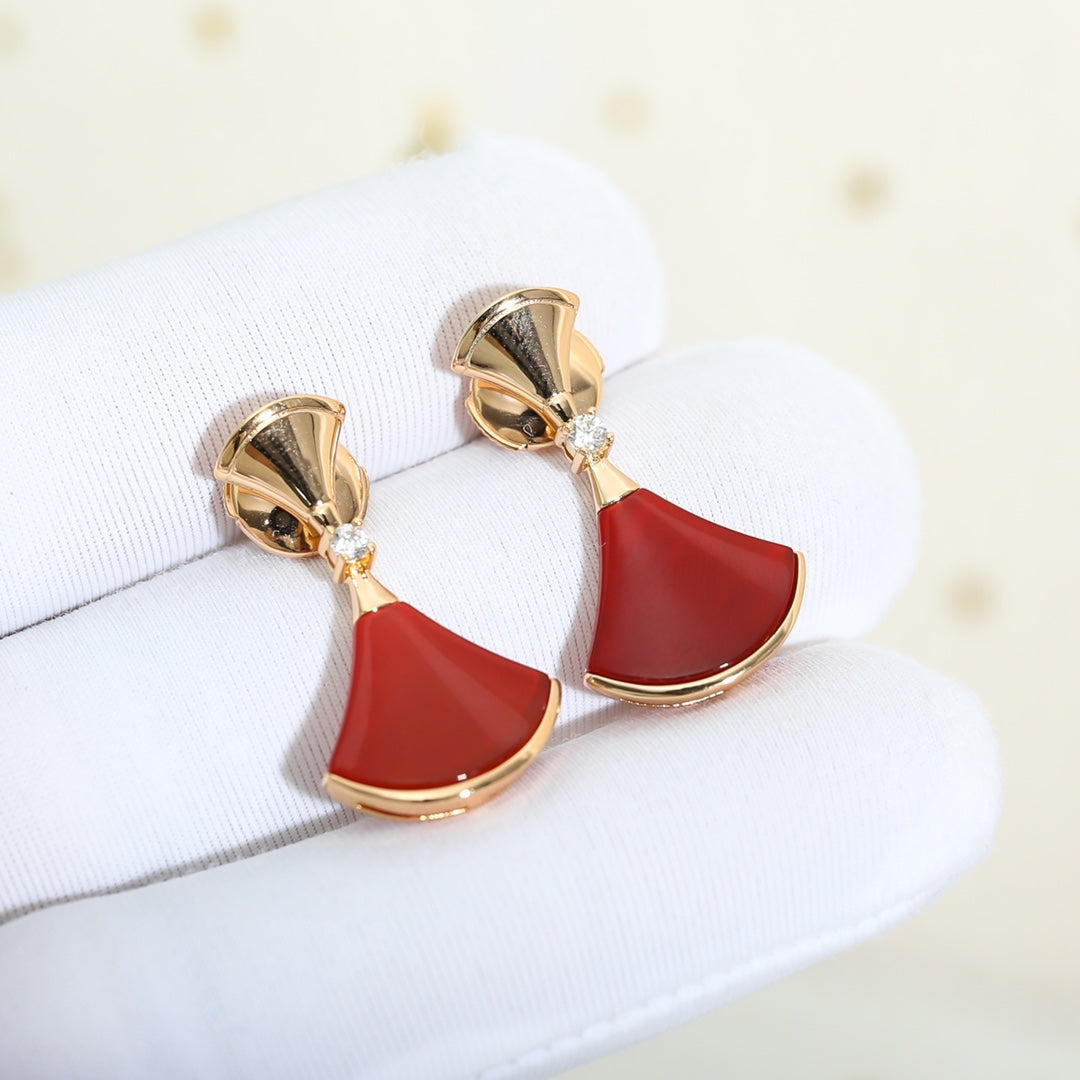 [Resenly Jewelry]DREAM Carnelian PINK GOLD EARRINGS
