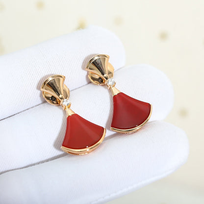 [Resenly Jewelry]DREAM Carnelian PINK GOLD EARRINGS