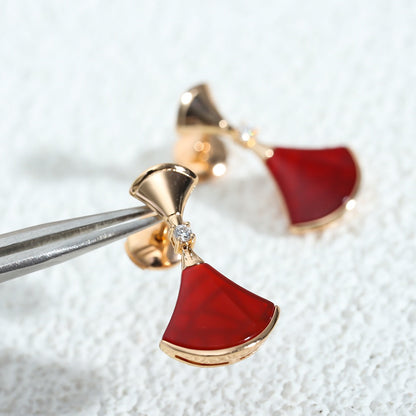 [Resenly Jewelry]DREAM Carnelian PINK GOLD EARRINGS