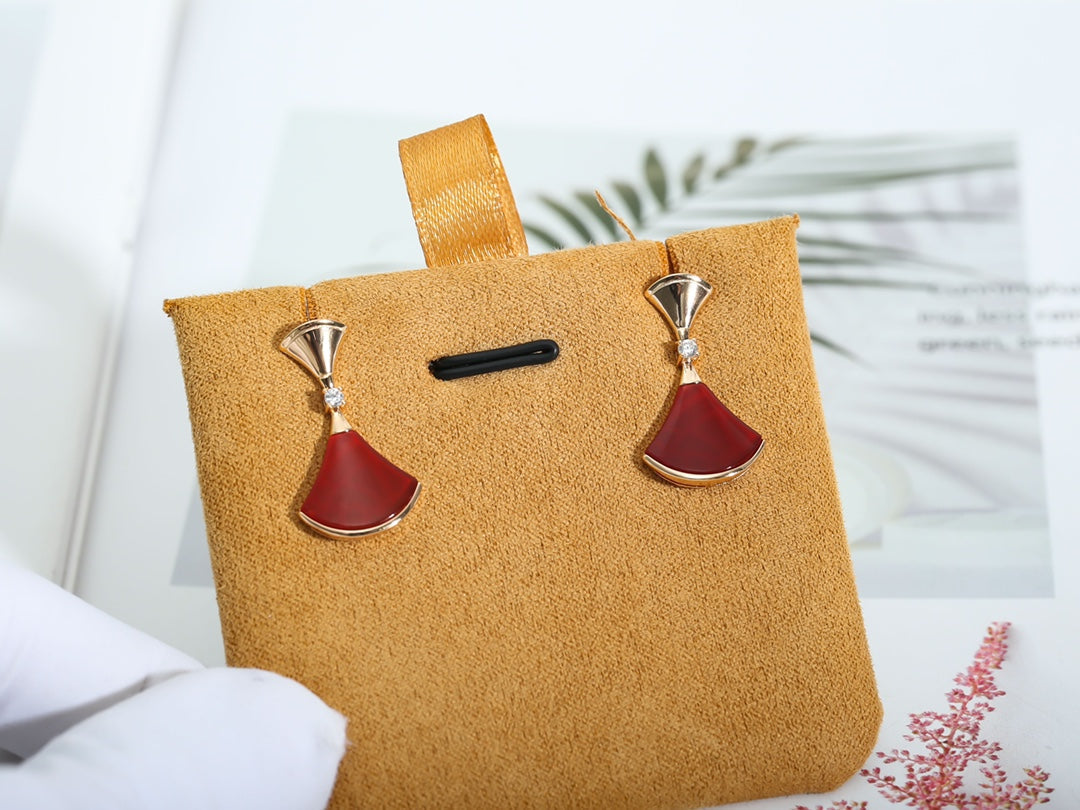 [Resenly Jewelry]DREAM Carnelian PINK GOLD EARRINGS