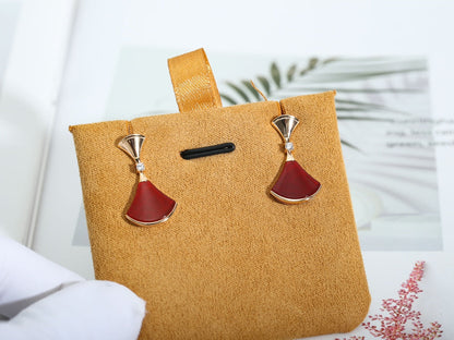 [Resenly Jewelry]DREAM Carnelian PINK GOLD EARRINGS