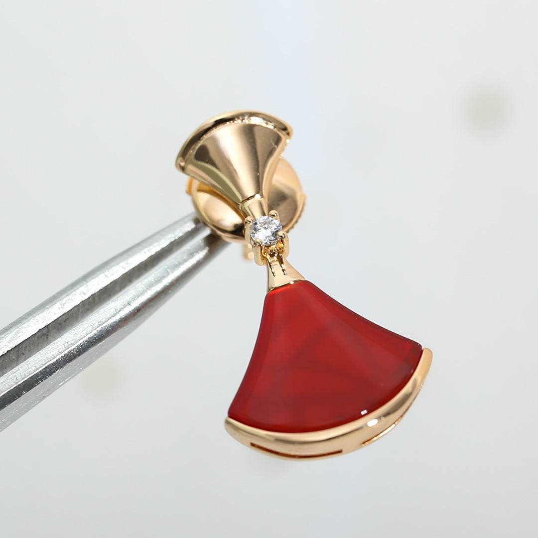[Resenly Jewelry]DREAM Carnelian PINK GOLD EARRINGS