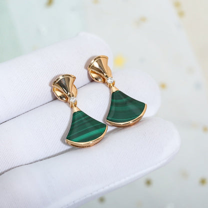 [Resenly Jewelry]DREAM MALACHITE PINK GOLD EARRINGS