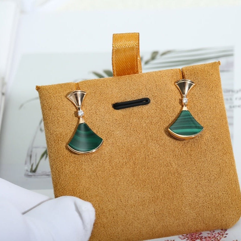 [Resenly Jewelry]DREAM MALACHITE PINK GOLD EARRINGS