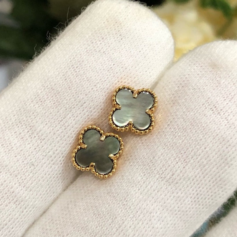 [Resenly Jewelry]CLOVER MINI GOLD EARRINGS