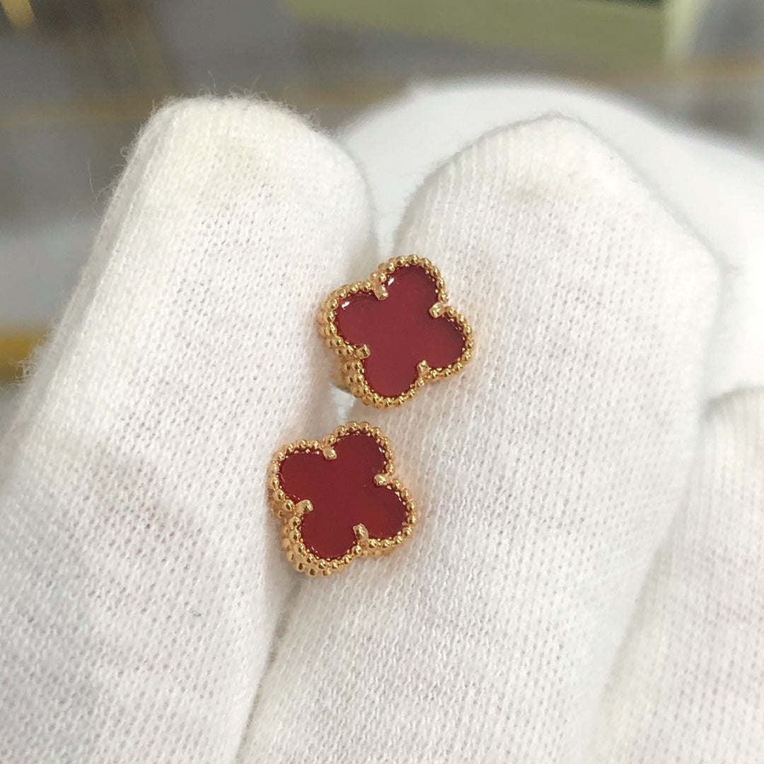 [Resenly Jewelry]CLOVER MINI GOLD EARRINGS