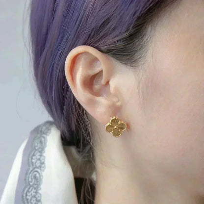[Resenly Jewelry]CLOVER MEDIUM 1 MOTIFS LASER EARRINGS