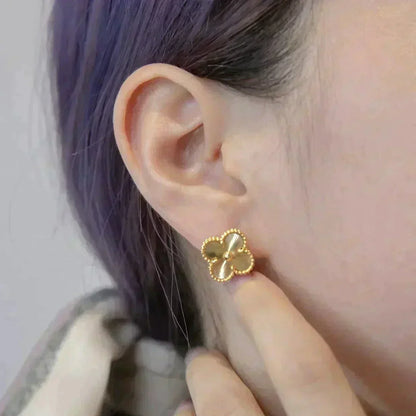[Resenly Jewelry]CLOVER MEDIUM 1 MOTIFS LASER EARRINGS
