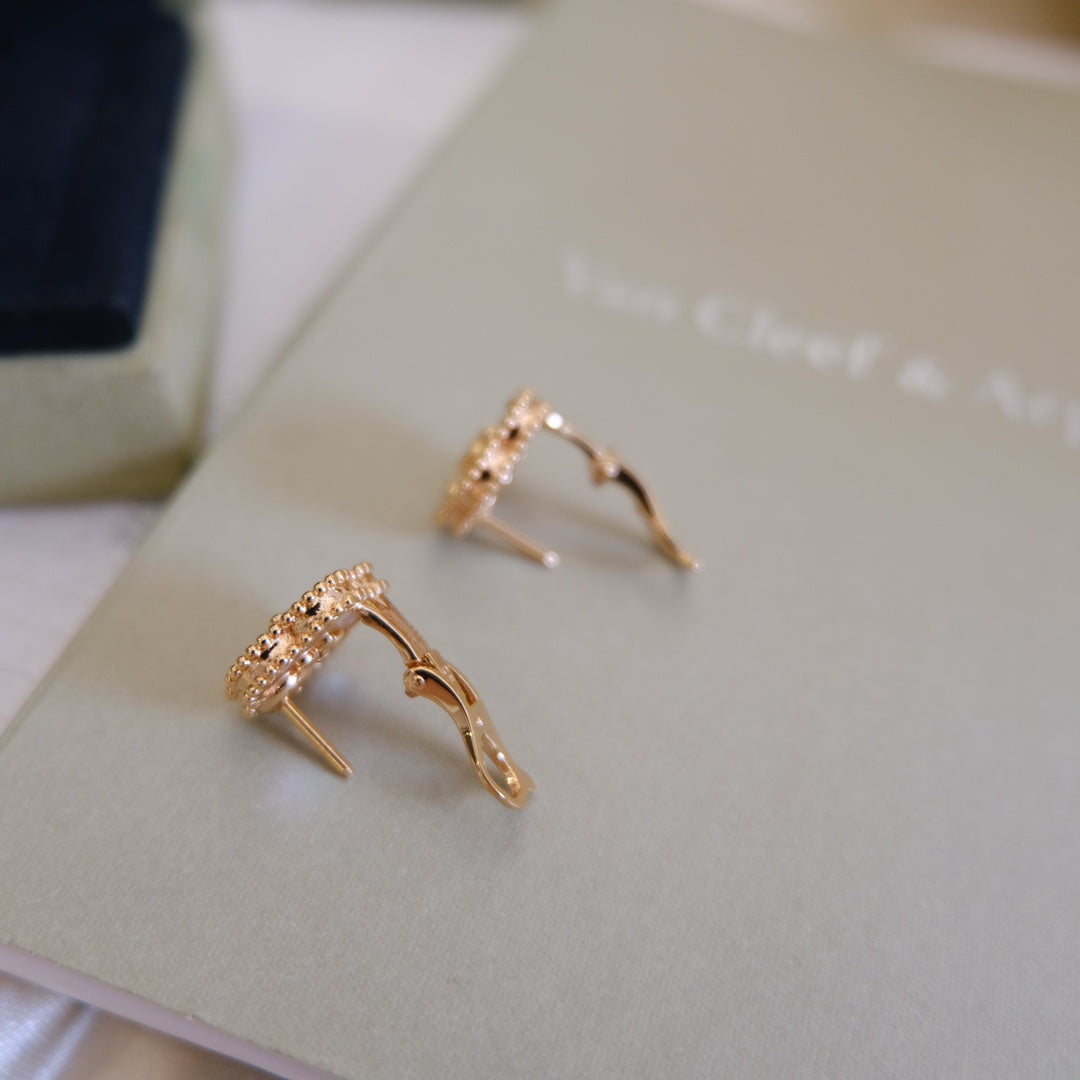 [Resenly Jewelry]LUCKY PINK GOLD WHITE MOP EARRINGS