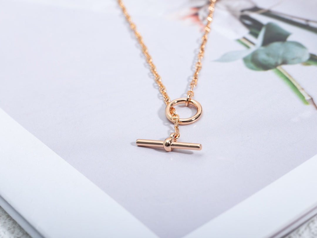 [Resenly Jewelry]ECHAPPEE NECKLACE PINK GOLD