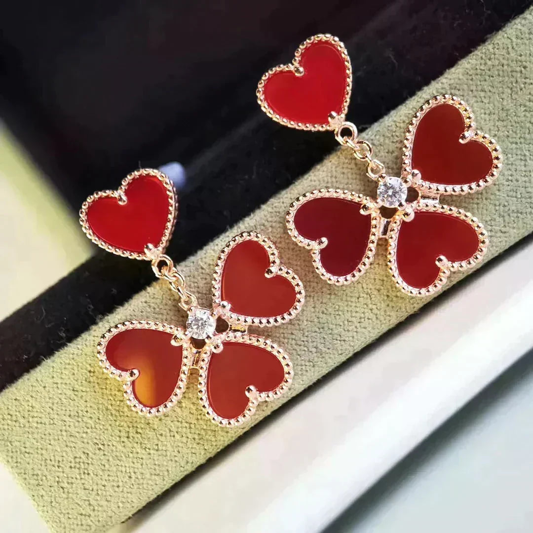 [Resenly Jewelry]SWEET CLOVER CARNELIAN EARRINGS