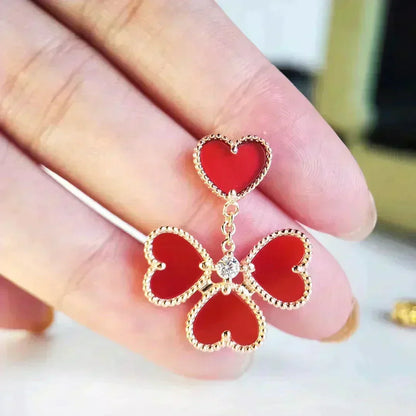 [Resenly Jewelry]SWEET CLOVER CARNELIAN EARRINGS