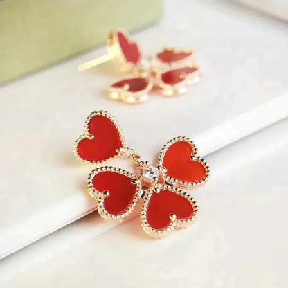 [Resenly Jewelry]SWEET CLOVER CARNELIAN EARRINGS