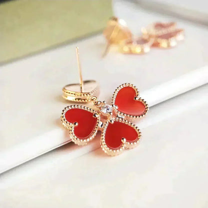 [Resenly Jewelry]SWEET CLOVER CARNELIAN EARRINGS