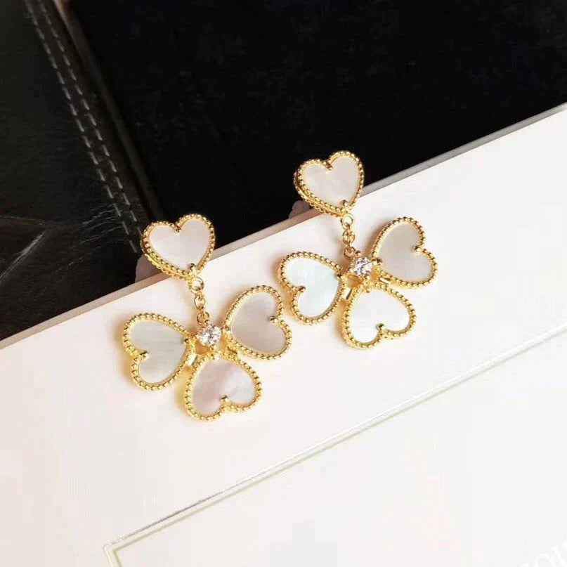 [Resenly Jewelry]CLOVER SWEET WHITE MOP EARRINGS