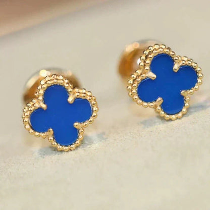 [Resenly Jewelry]CLOVER MINI 9.5MM TURQUOISE EARRINGS
