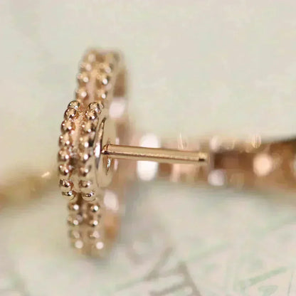 [Resenly Jewelry]CLOVER MEDIUM 1 MOTIFS FUll DIAMOND EARRINGS