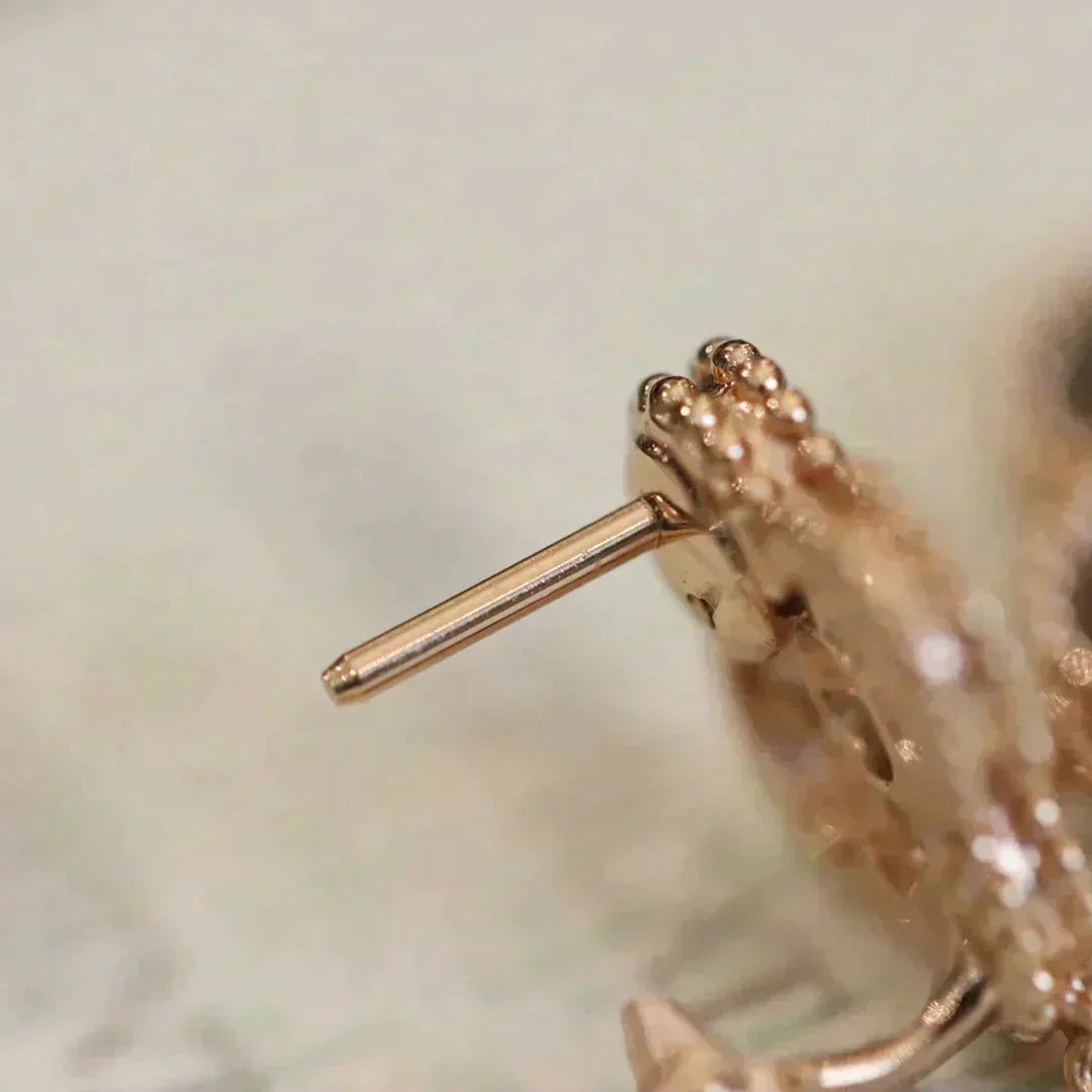 [Resenly Jewelry]CLOVER MEDIUM 1 MOTIFS FUll DIAMOND EARRINGS