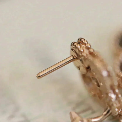 [Resenly Jewelry]CLOVER MEDIUM 1 MOTIFS FUll DIAMOND EARRINGS
