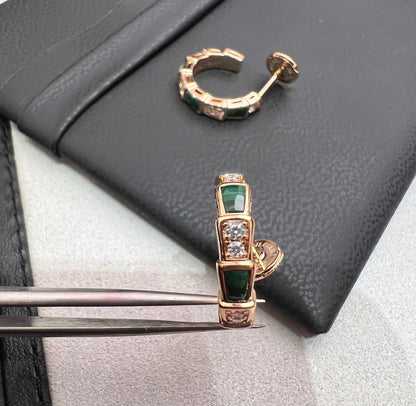 [Resenly Jewelry]SERPENTI MALACHITE PINK GOLD EARRINGS