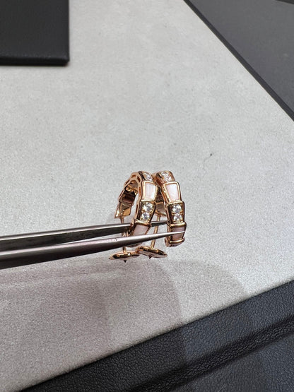 [Resenly Jewelry]SERPENTI MOP PINK GOLD EARRINGS