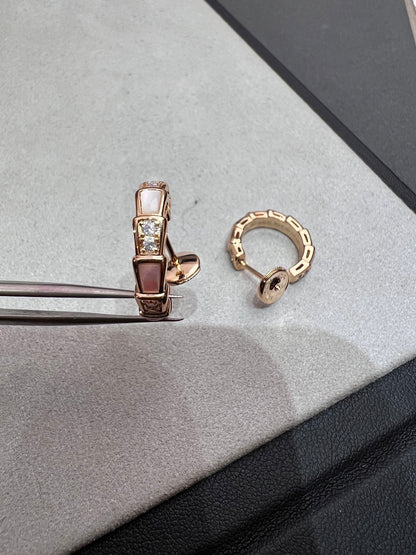 [Resenly Jewelry]SERPENTI MOP PINK GOLD EARRINGS