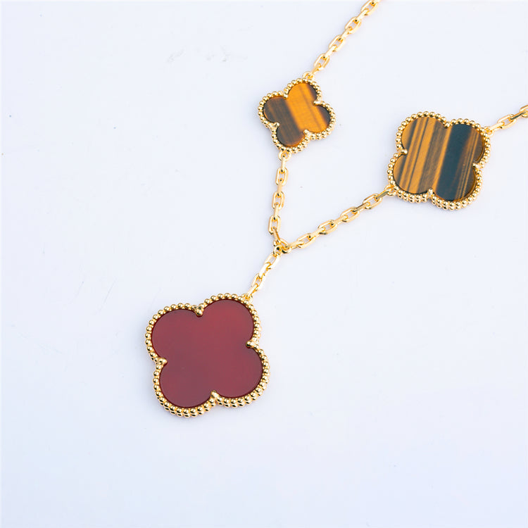 [Resenly Jewelry]CLOVER BRACELET 5 MOTIFS CARNELIAN TIGER EYE