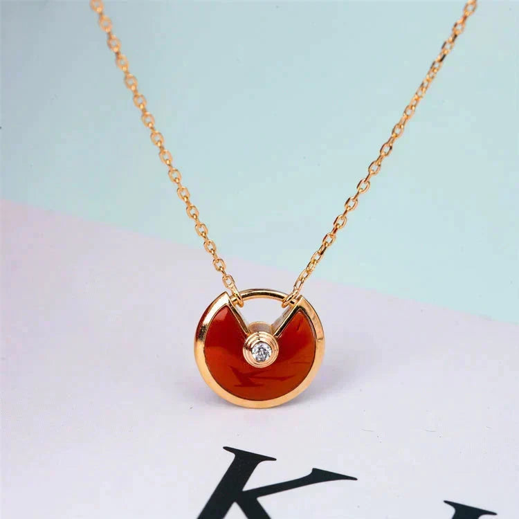 [Resenly Jewelry]AMULETTE GOLD CARNELIAN ONYX NECKLACE
