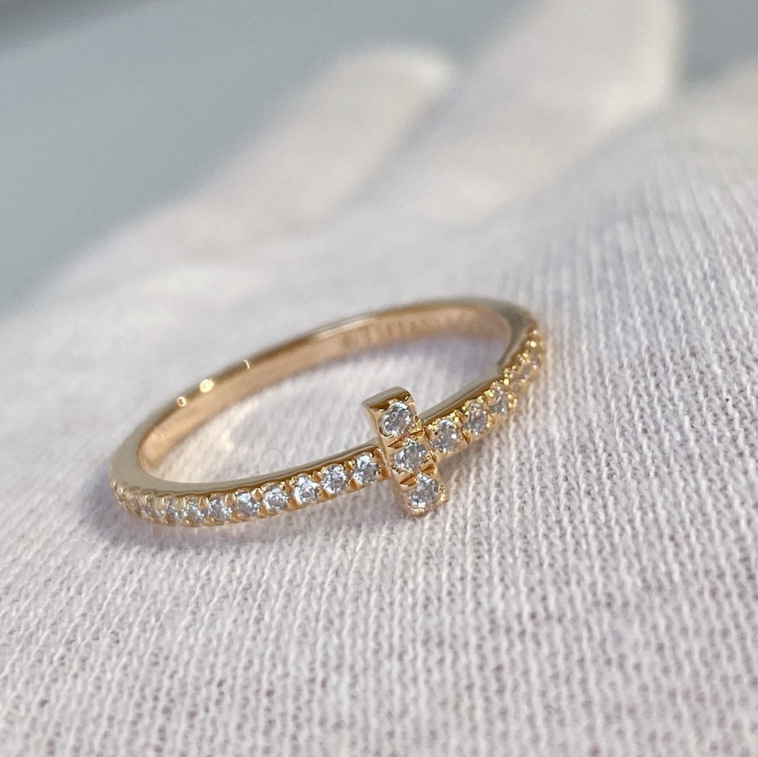 [Resenly Jewelry]T RING DIAMOND PINK GOLD