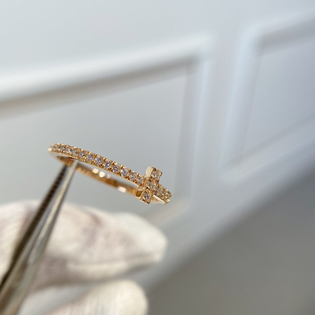 [Resenly Jewelry]T RING DIAMOND PINK GOLD