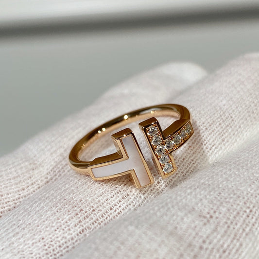 [Resenly Jewelry]T WIRE MOP DIAMOND RING PINK GOLD