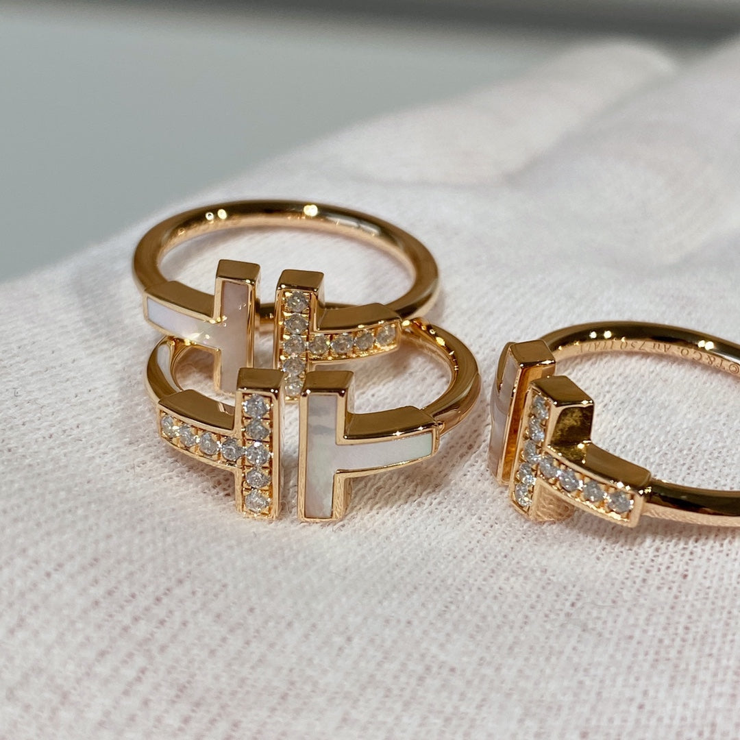[Resenly Jewelry]T WIRE MOP DIAMOND RING PINK GOLD