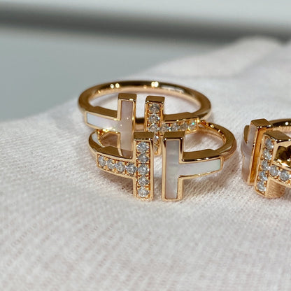 [Resenly Jewelry]T WIRE MOP DIAMOND RING PINK GOLD