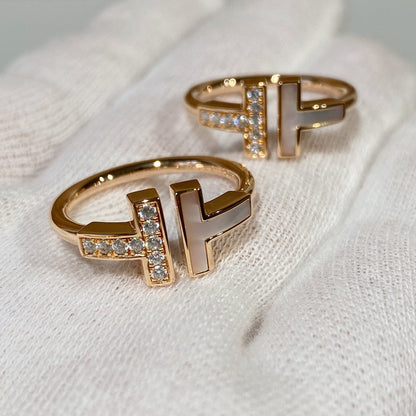 [Resenly Jewelry]T WIRE MOP DIAMOND RING PINK GOLD