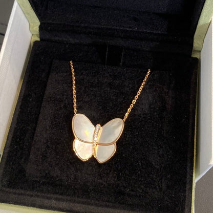 [Resenly Jewelry]BUTTERFLY GOLD MOP DIAMOND NECKLACE