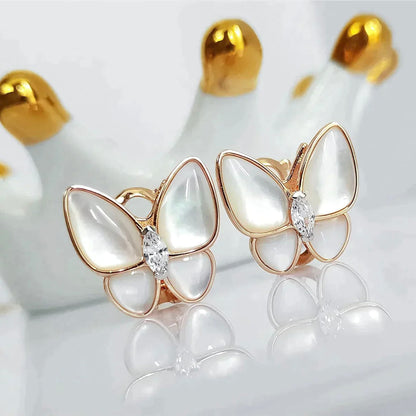 [Resenly Jewelry]BUTTERFLY MOP DIAMOND EARRINGS