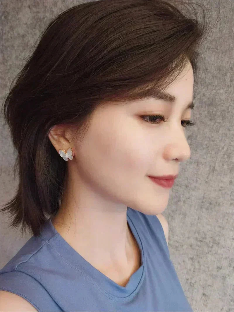 [Resenly Jewelry]BUTTERFLY MOP DIAMOND EARRINGS