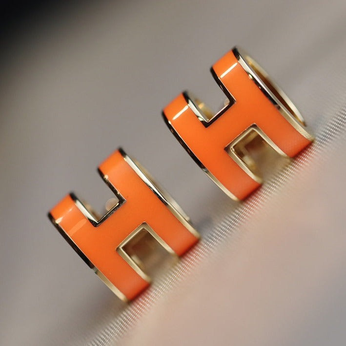 [Resenly Jewelry]MINI POP H EARRINGS ORANGE