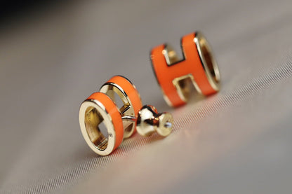 [Resenly Jewelry]MINI POP H EARRINGS ORANGE