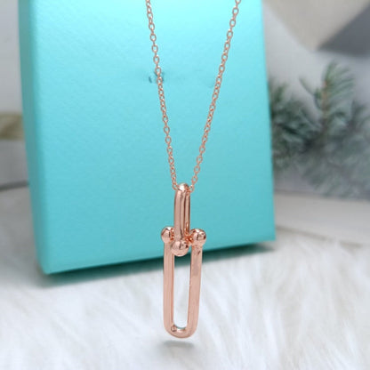 [Resenly Jewelry]HARDWEAR DROP DOUBLE LINK PEDANT NECKLACE
