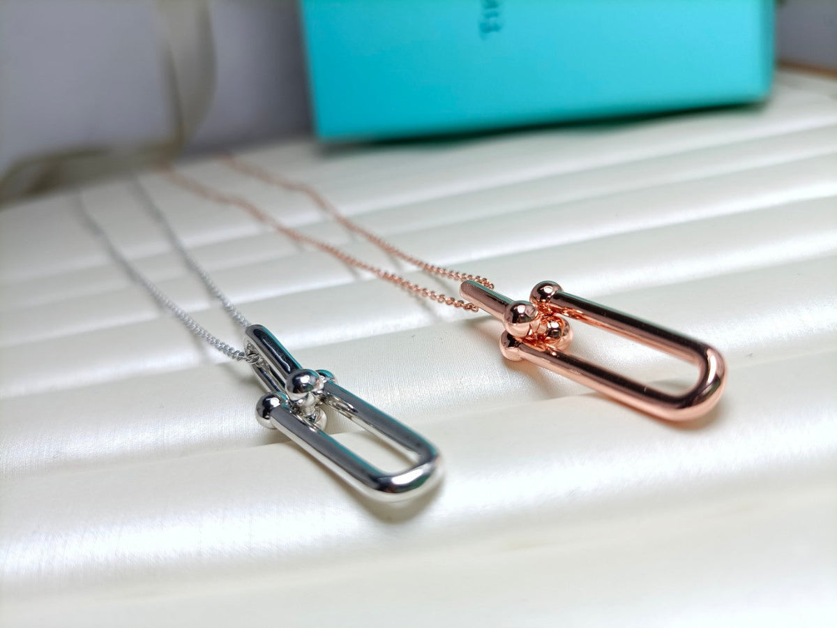 [Resenly Jewelry]HARDWEAR DROP DOUBLE LINK PEDANT NECKLACE