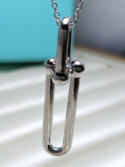 [Resenly Jewelry]HARDWEAR DROP DOUBLE LINK PEDANT NECKLACE