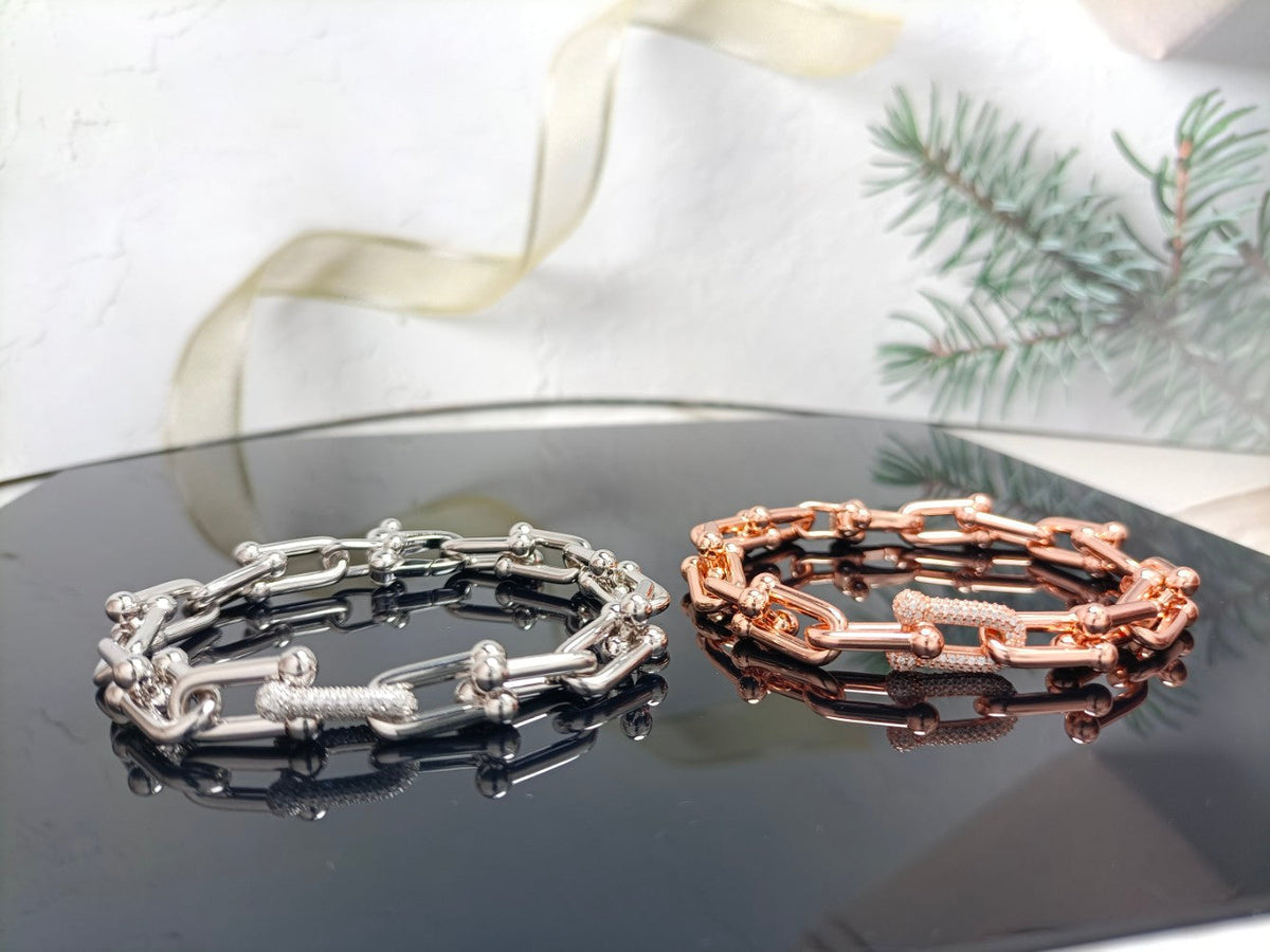 [Resenly Jewelry]HARDWEAR BRACELET PINK GOLD AND SILVER DIAMOND