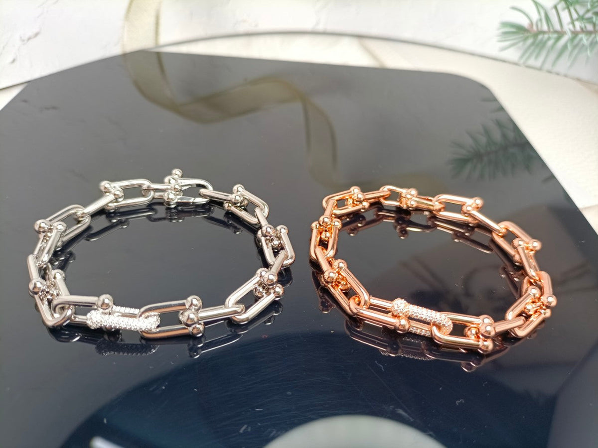 [Resenly Jewelry]HARDWEAR BRACELET PINK GOLD AND SILVER DIAMOND