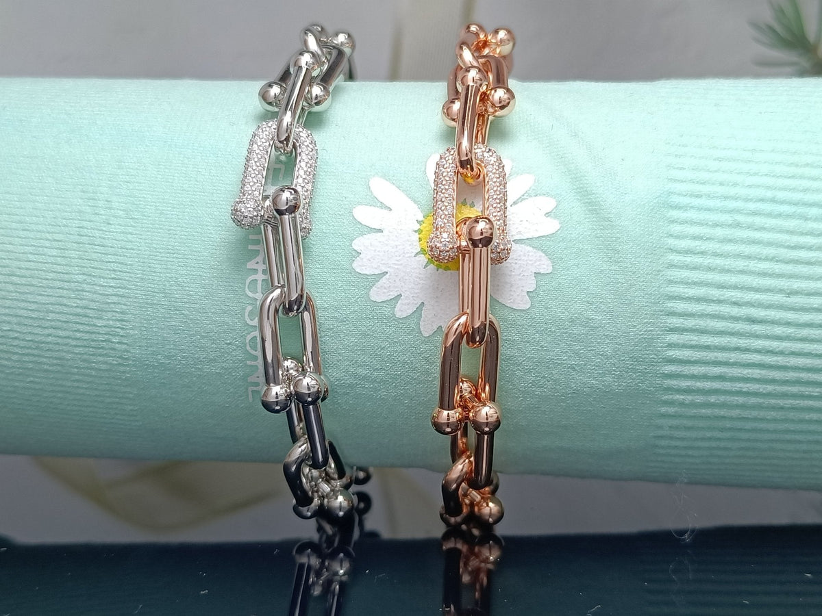 [Resenly Jewelry]HARDWEAR BRACELET PINK GOLD AND SILVER DIAMOND