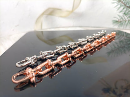 [Resenly Jewelry]HARDWEAR BRACELET PINK GOLD AND SILVER DIAMOND
