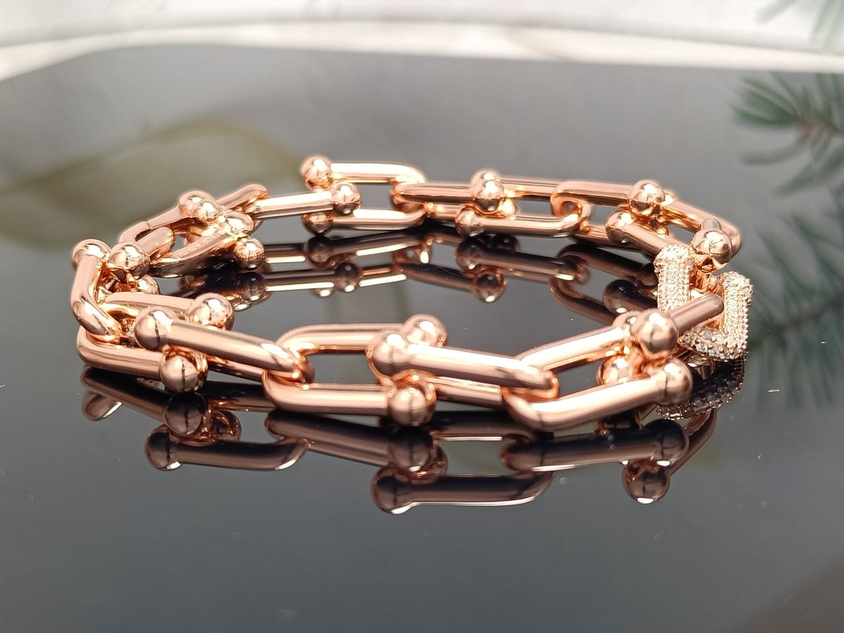 [Resenly Jewelry]HARDWEAR BRACELET PINK GOLD AND SILVER DIAMOND