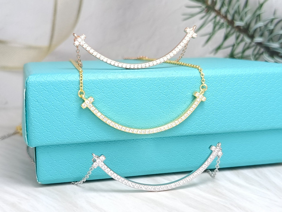 [Resenly Jewelry]BIG SMILE PEDANT DIAMOND NECKLACE