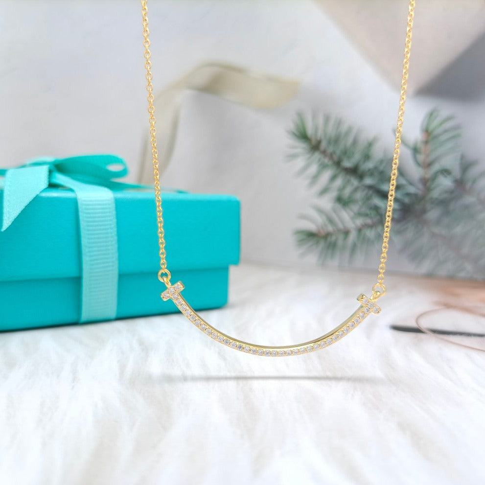 [Resenly Jewelry]BIG SMILE PEDANT DIAMOND NECKLACE
