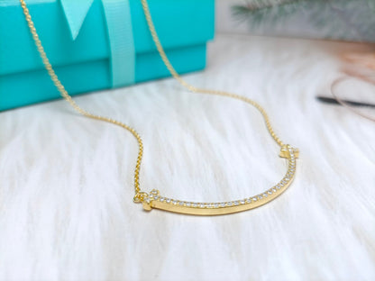 [Resenly Jewelry]BIG SMILE PEDANT DIAMOND NECKLACE